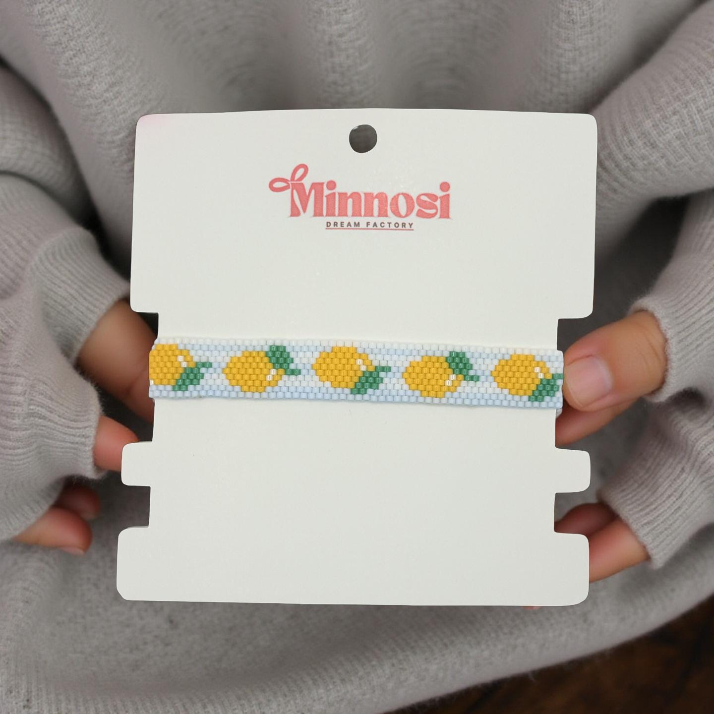 Handmade citrus bracelet – lemon bead bracelet – summer boho jewelry – lemon bracelet – gift for women