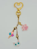 Cute Miyuki keychain | Cat, paw print & balloons | Handmade animal charm | Gift idea