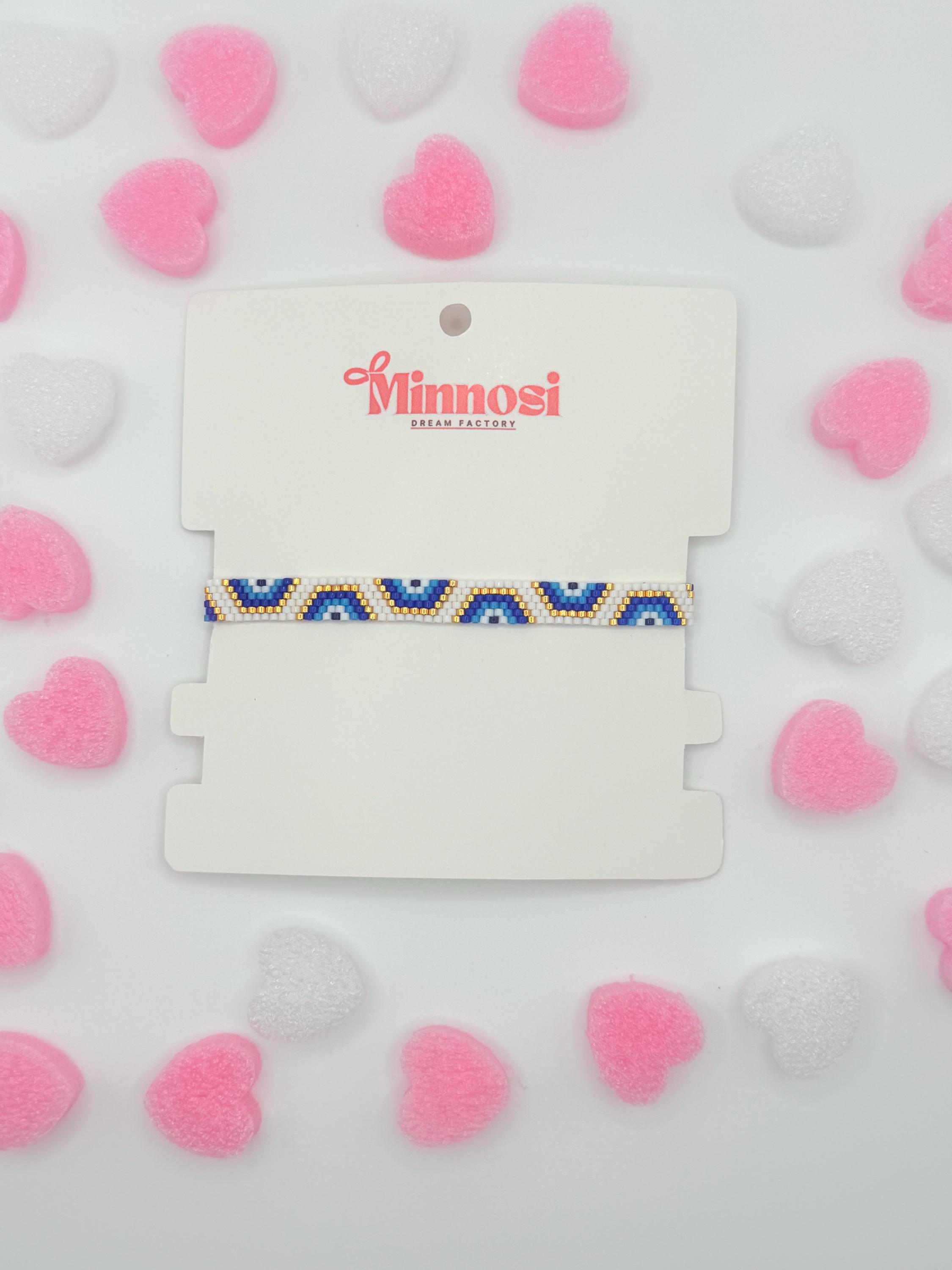 Handmade Miyuki Bracelet – Boho Jewelry – Beaded Bracelet in Blue & Gold – Ethnic Bracelet – Gift for Her – Adjustable Size